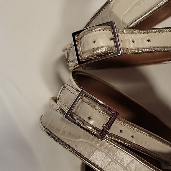 Tabitha Simmons Leticia Embossed Croc heel sandals, NIB - Picture 10 of 11